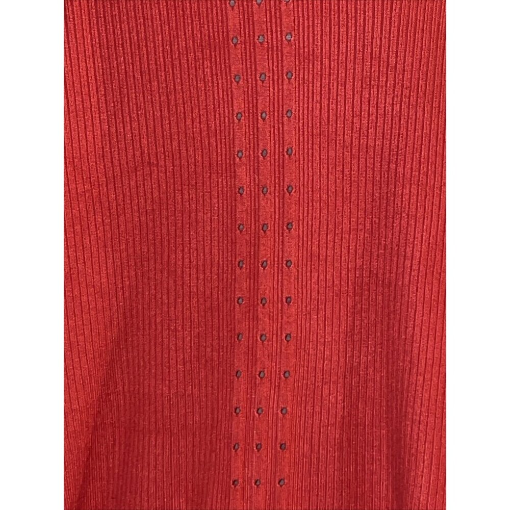 Lane Bryant Ribbed Long Open Cardigan Pink Eyelet Detail 3/4 Sleeve Sz 26/28 - Picture 6 of 10